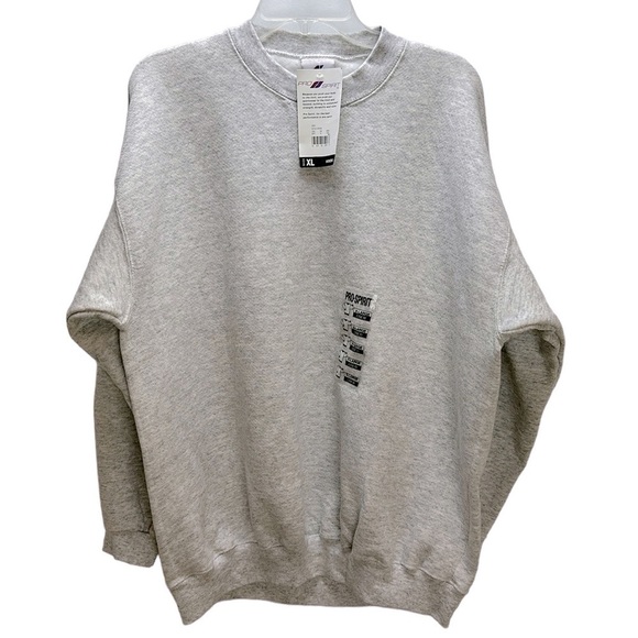 Vintage Womens Pro Spirit Sweatshirt XL Heather Gray Crew Neck NWT - Picture 1 of 13